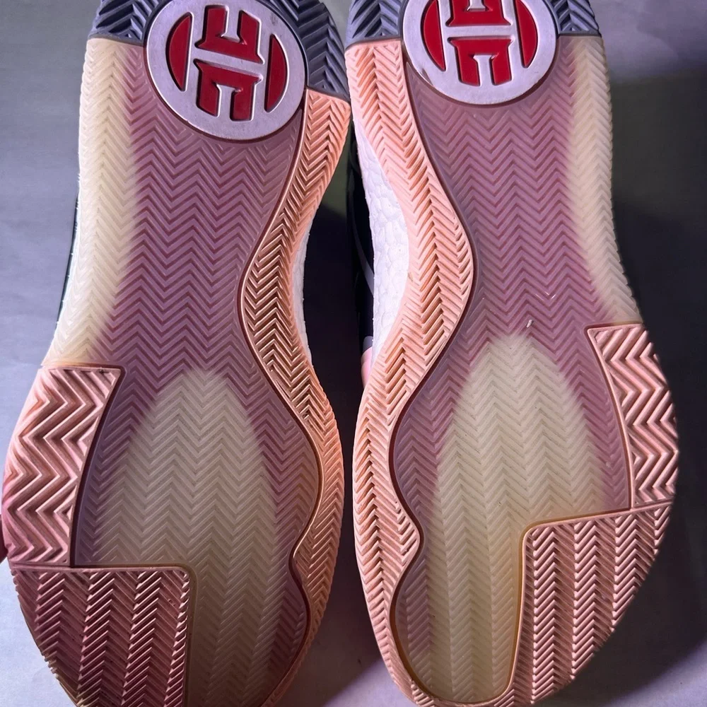 Adidas Black and Peach Athletic Shoes